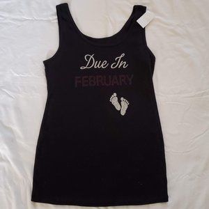 Motherhood "Due in FEBRUARY" Sleeveless Tank Black